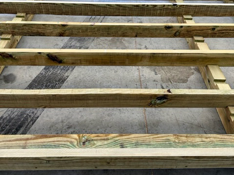 treated 2x6 wood floor frame for a frame sheds
